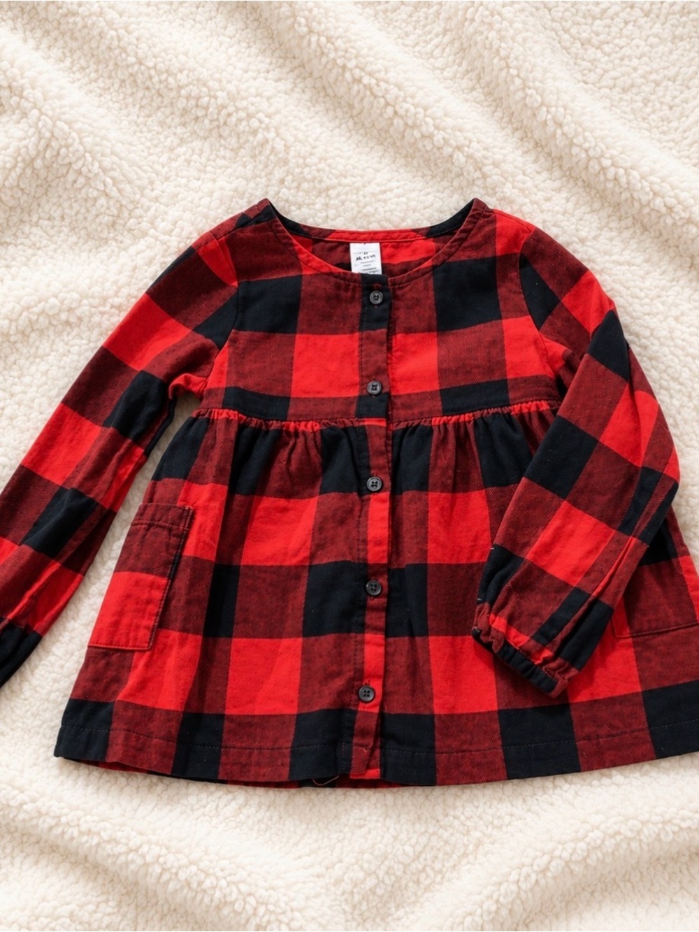 Carter's Red and Black Buffalo Plaid Button-Front Shirt